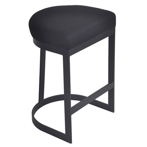 Cafe Lighting Brooke Black Kitchen Stool Linen Black - Peter's of Kensington