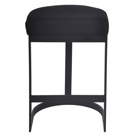 Cafe Lighting Brooke Black Kitchen Stool Linen Black - Peter's of Kensington