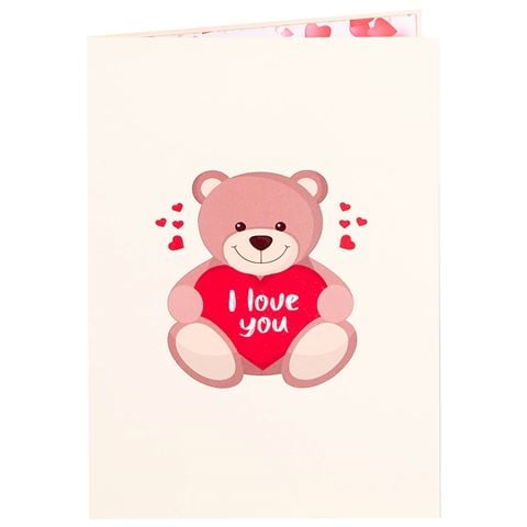 Colorpop - Teddy Bear With Love Heart Card Medium