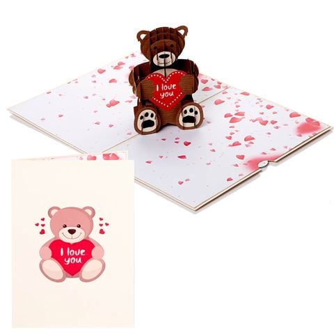 Colorpop - Teddy Bear With Love Heart Card Medium