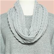 DLUX - Luca Cable Knit Loop Scarf Grey