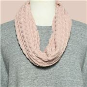 DLUX - Luca Cable Knit Loop Scarf Pink