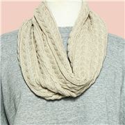 DLUX - Luca Cable Knit Loop Scarf Natural