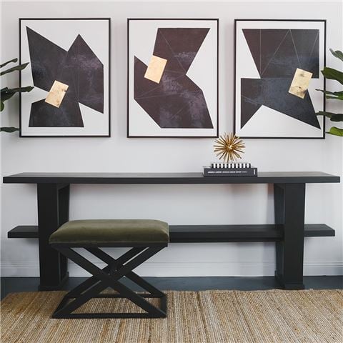 Cafe Lighting Spencer Black Timber Stool Velvet Moss - Peter's of Kensington