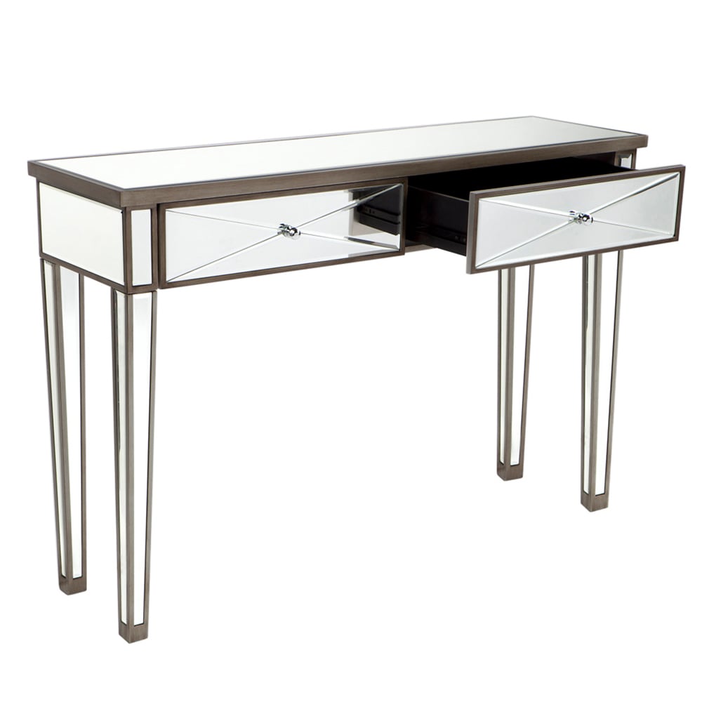 Cafe Lighting - Apolo Mirrored Console Table Antique Silver | Peter's ...