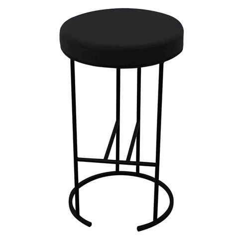 Cafe Lighting Blackley Kitchen Stool Black Linen - Peter's of Kensington