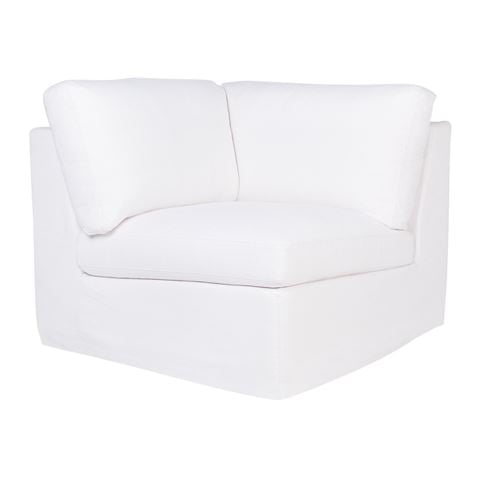 Cafe Lighting Birkshire Slip Cover Corner Seat Chair White - Peter's of Kensington