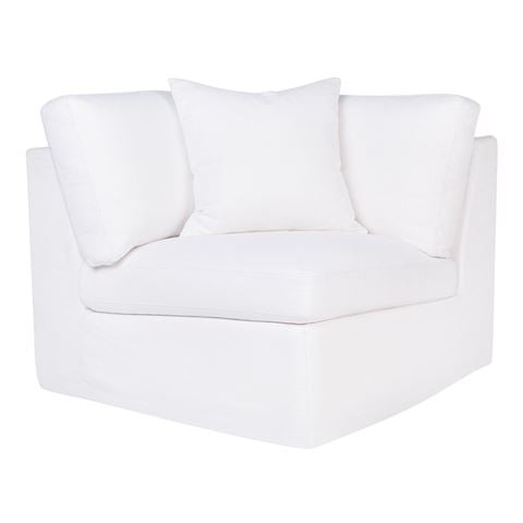 Cafe Lighting Birkshire Slip Cover Corner Seat Chair White - Peter's of Kensington