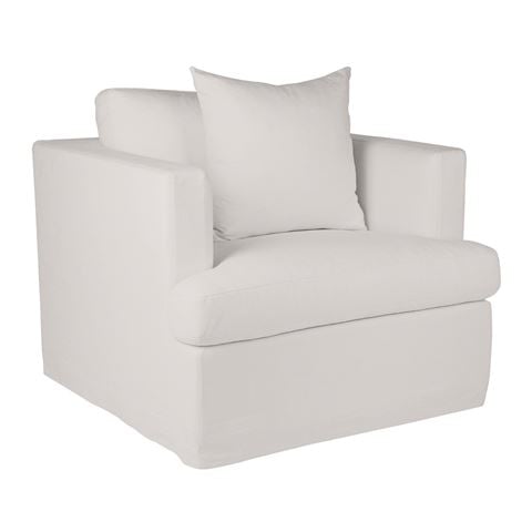 Cafe Lighting - Birkshire Slip Cover Arm Chair Off White