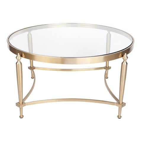 Cafe Lighting Jak Glass Coffee Table Gold - Peter's of Kensington