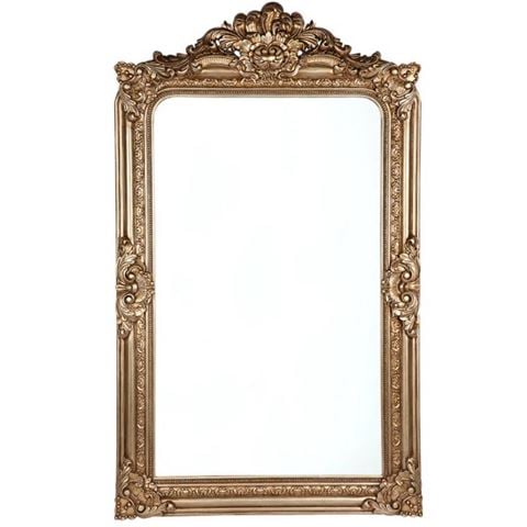 Cafe Lighting - Elizabeth Floor Mirror Antique Gold