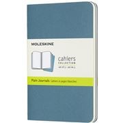 Moleskine - Cahier Plain Notebook Large Brisk Blue Set 3pce