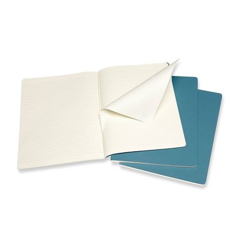Moleskine Cahier Ruled Notebook Brisk Blue XL Set 3pce - Peter's of Kensington