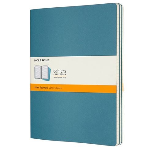 Moleskine Cahier Ruled Notebook Brisk Blue XL Set 3pce - Peter's of Kensington