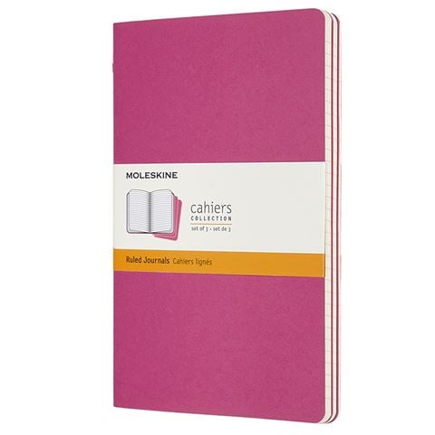 Moleskine Cahier Ruled Notebook Large Kinetic Pink Set 3pc - Peter's of Kensington