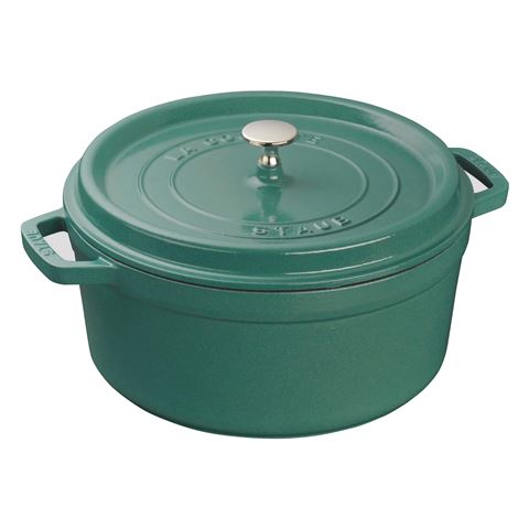 Staub - Cocotte Round Mint Green 26cm/5.2L | Peter's of Kensington