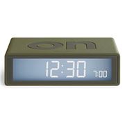 Lexon - Flip Travel Reversible LCD Alarm Clock Khaki