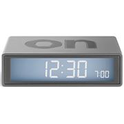 Lexon - Flip Travel Reversible LCD Alarm Clock Silver