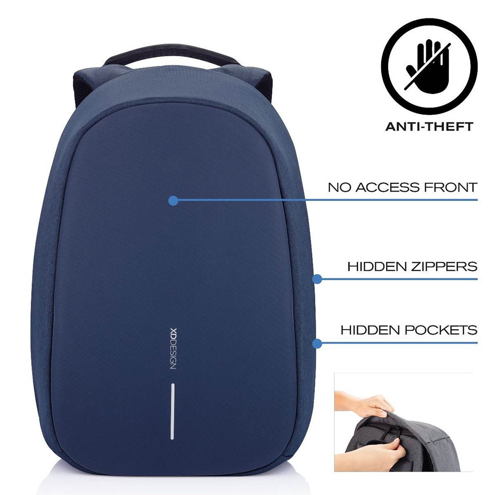 XD Design Bobby Pro Anti Theft Backpack Blue Peter's of Kensington