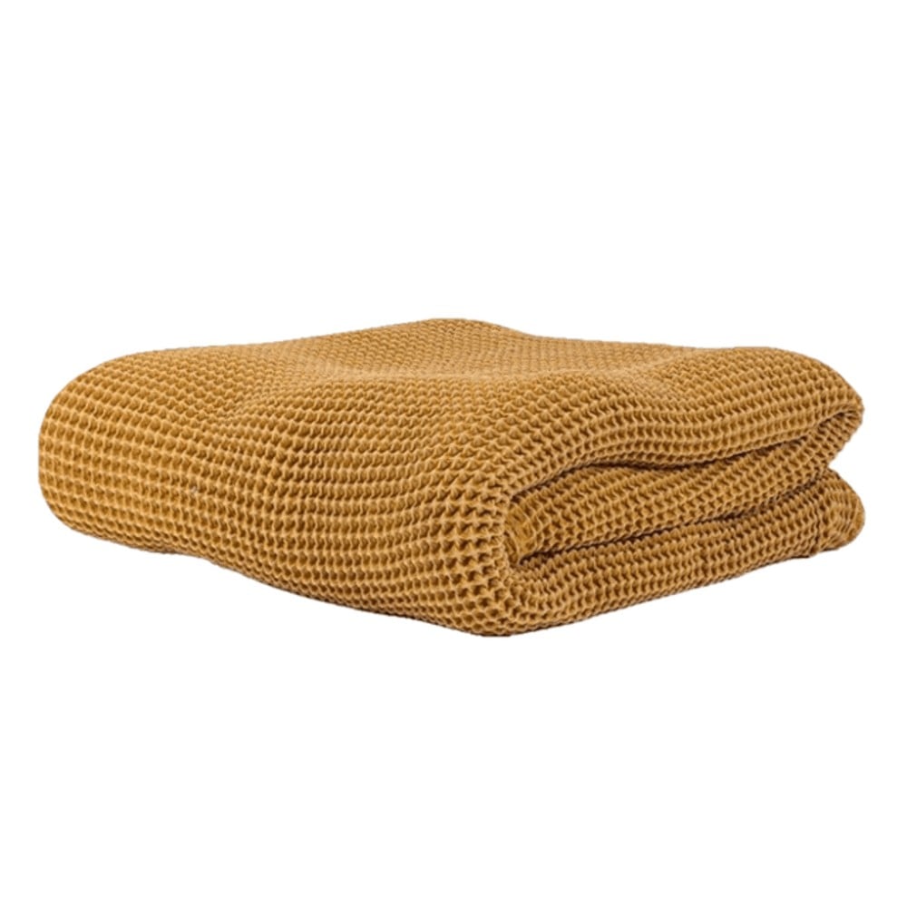 Mustard waffle throw sale