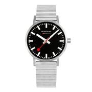 Mondaine - Classic Black Dial Stainless Steel Watch 40mm