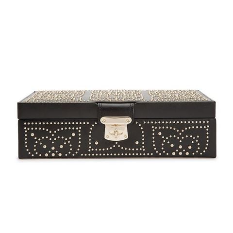 Wolf Designs - Marrakesh Flat Jewelry Box w/Mini Travel Case Black