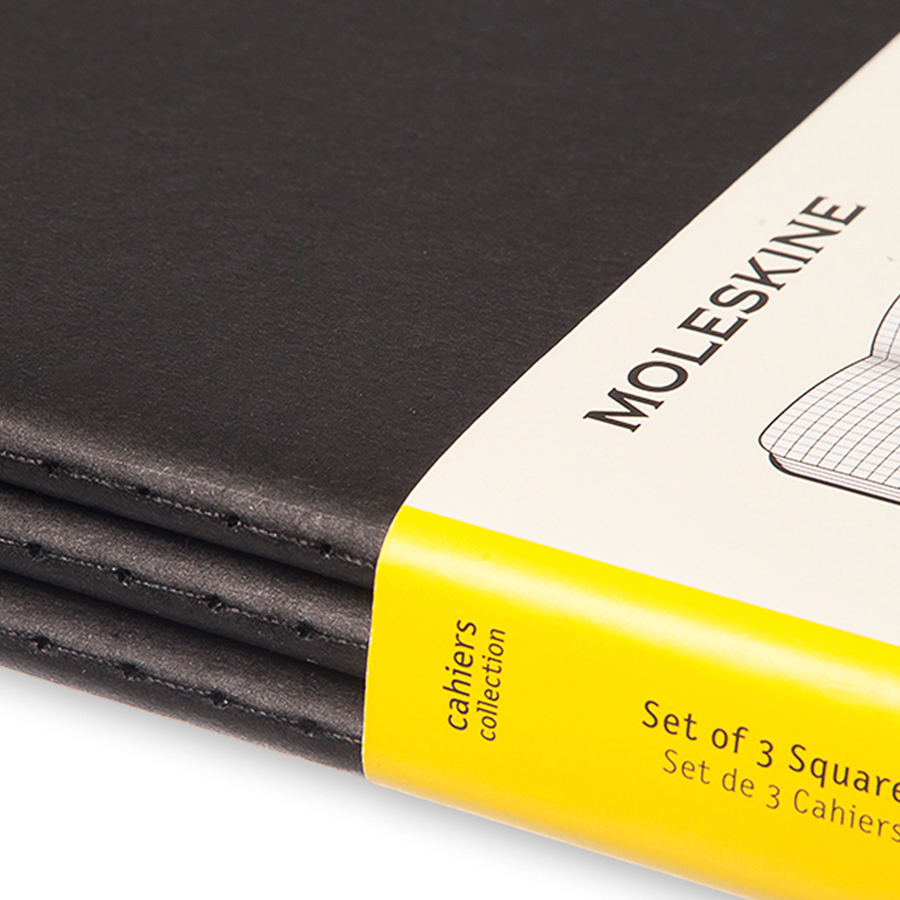 Moleskine Cahier Notebook Grid XXL Black Set 3pce Peter's of Kensington