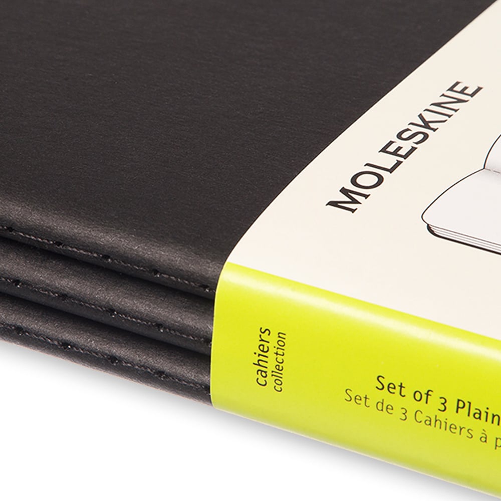 Moleskine - Cahier Plain Notebook XXL Black Set 3pce | Peter's of ...