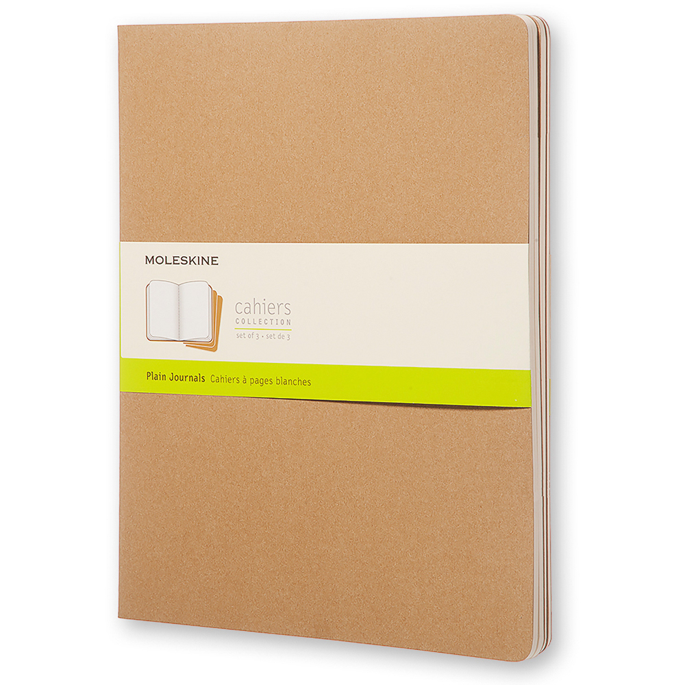 Moleskine Cahier Plain Notebook XXL Kraft Set 3pce Peter's of