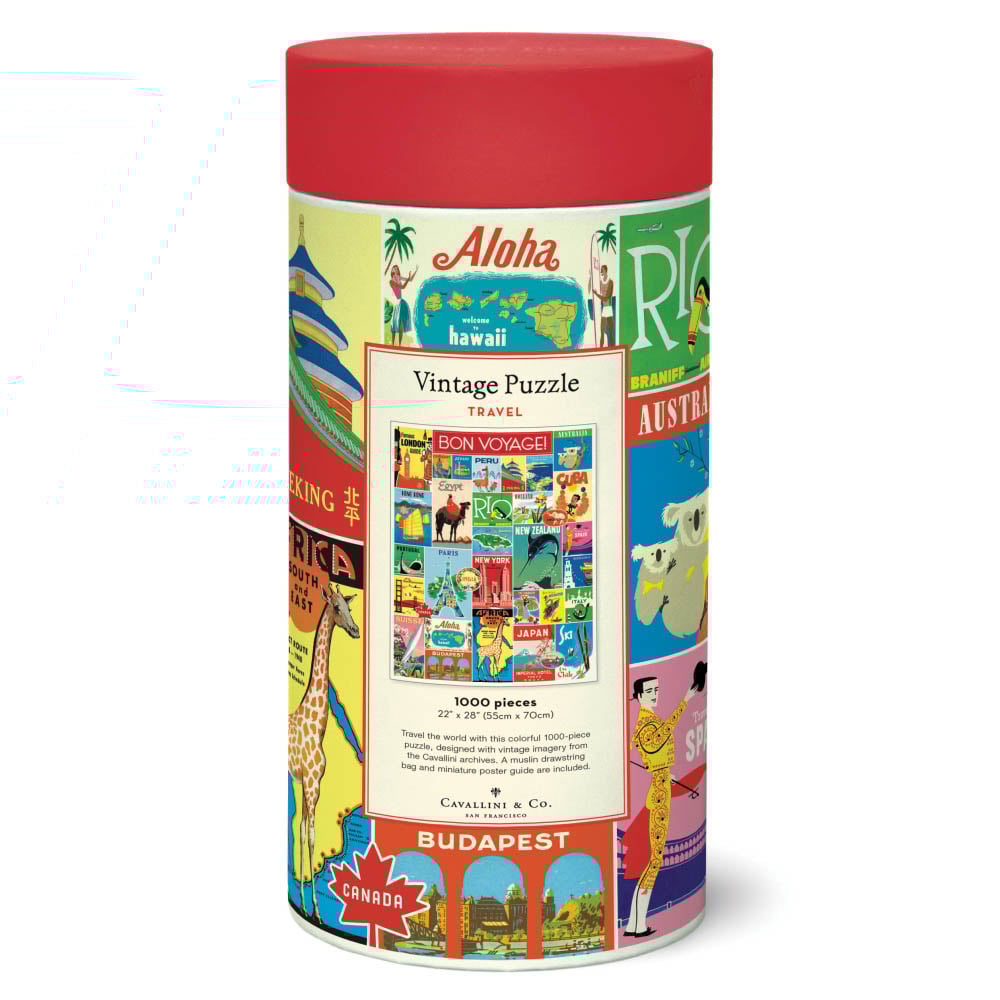 Cavallini Vintage Travel Puzzle 1000pce Peter's of Kensington