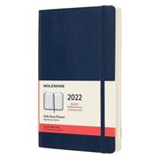 Moleskine - 2022 Soft Cover Daily Diary Sapphire Blue Large