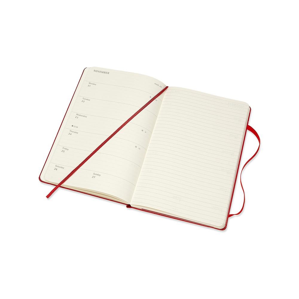 Moleskine 2022 Hard Cover Weekly Diary Scarlet Red Large Peter's of