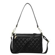 Serenade Leather - Tiana Quilted Leather X-Body Bag Black