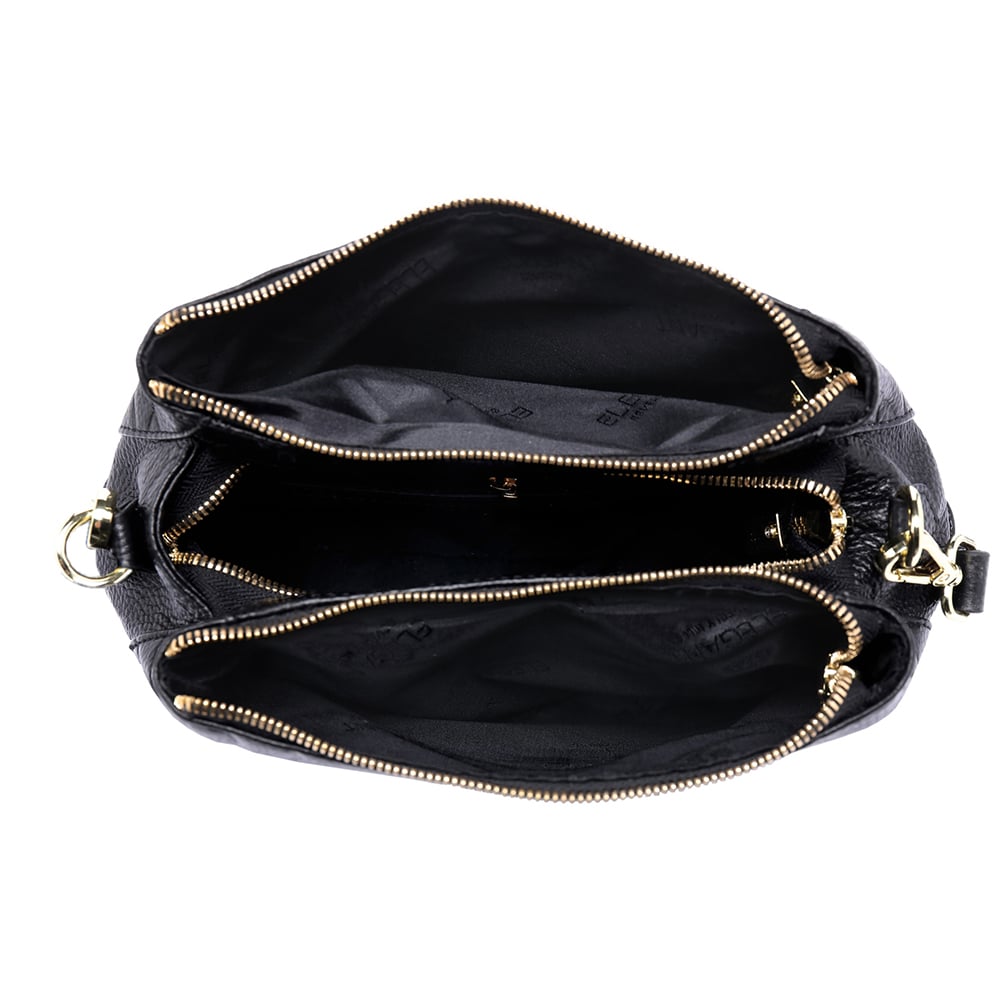 Serenade Leather - Rosie 3 Compartment Leather XBody Bag Blk | Peter's ...