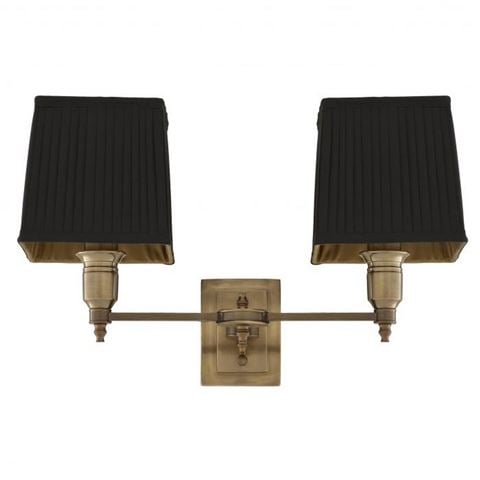 Vandenberg - Wall Lamp Lexington Double Ant. Brass w/Shade