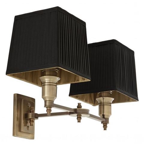 Vandenberg - Wall Lamp Lexington Double Ant. Brass w/Shade