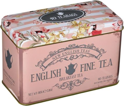 New English Teas - English B/fast Floral Tea Tin Pink 40Bags | Peter's ...