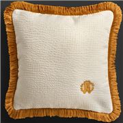 Roberto Cavalli - Skin Velvet Cushion White & Gold 60x60cm