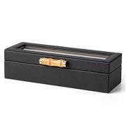 Grace - Watch Box with Bamboo Handle Black