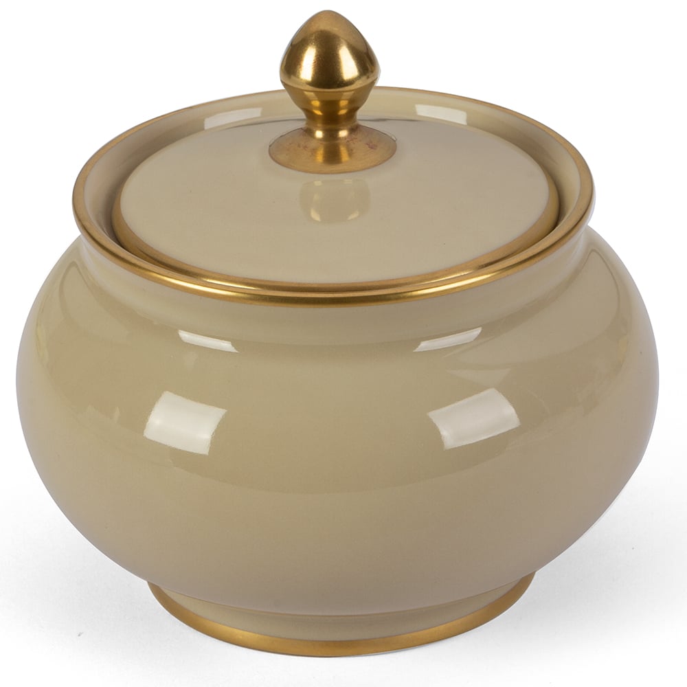 Limoges Legle Mink Sugar Bowl Gold Rim Peter's of Kensington