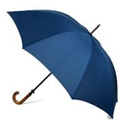 Clifton - Navy Blue Fibreglass Umbrella with Wooden Handle