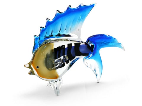 Zibo - Coloured Glass Fish Blue Fin