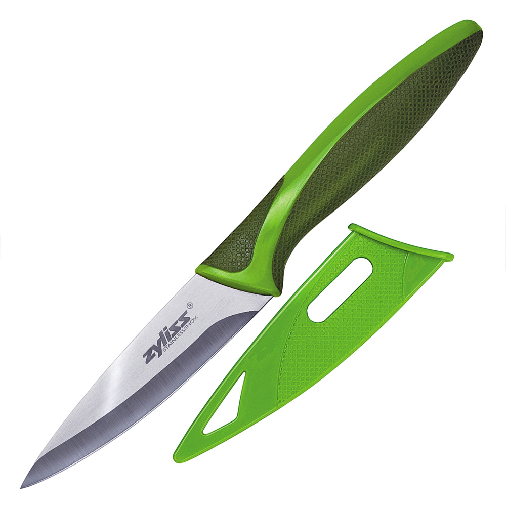 Zyliss Paring Knife with Safety Cover Green