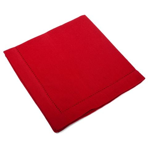 Rans - Hemstitch Napkin Red 45x45cm