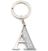 Whitehill - Silver Glitter Initial Keyring A