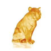 Lalique - Amber Sitting Tiger Large 24.1cm