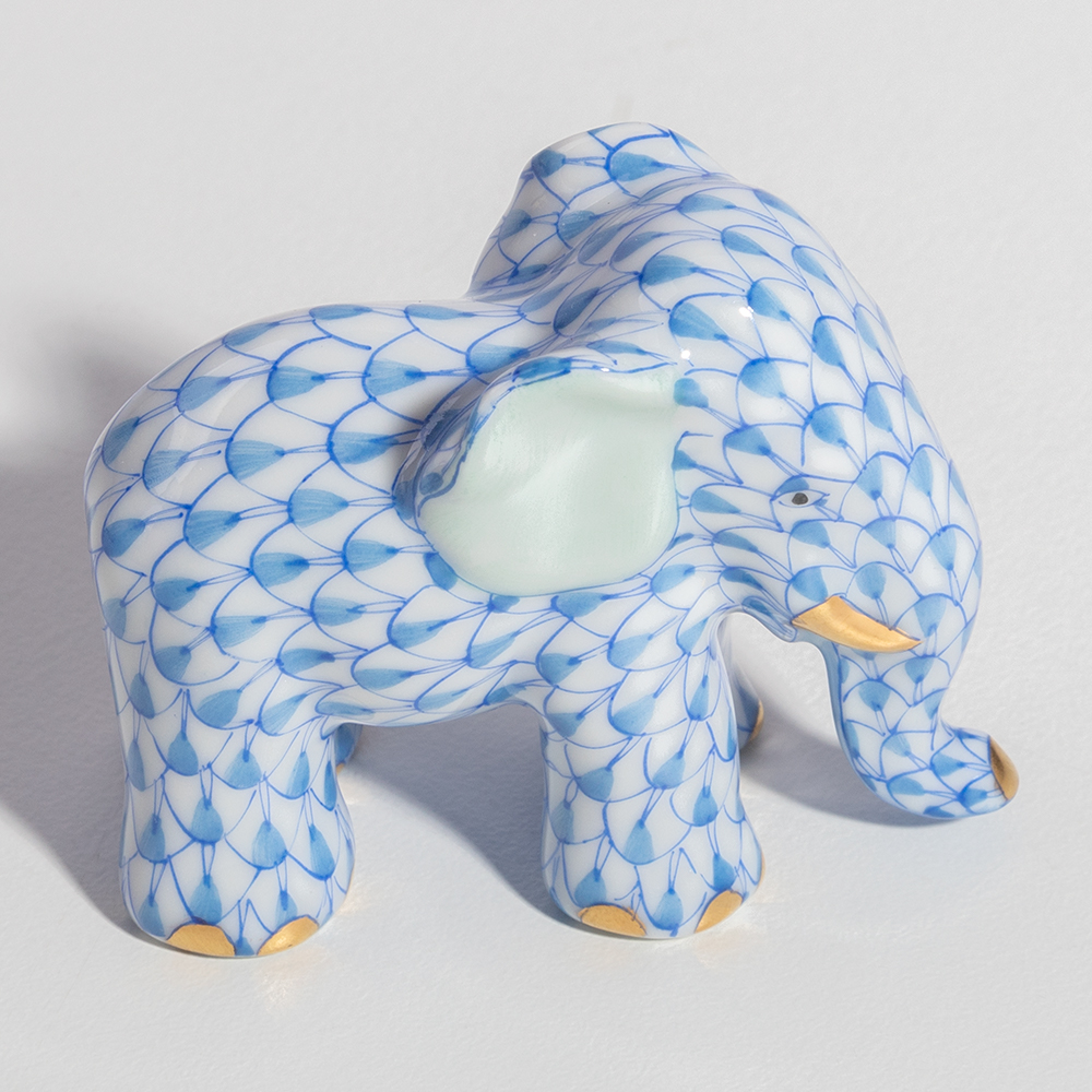Herend Elephant Miniature Ornament Blue Peter's of Kensington