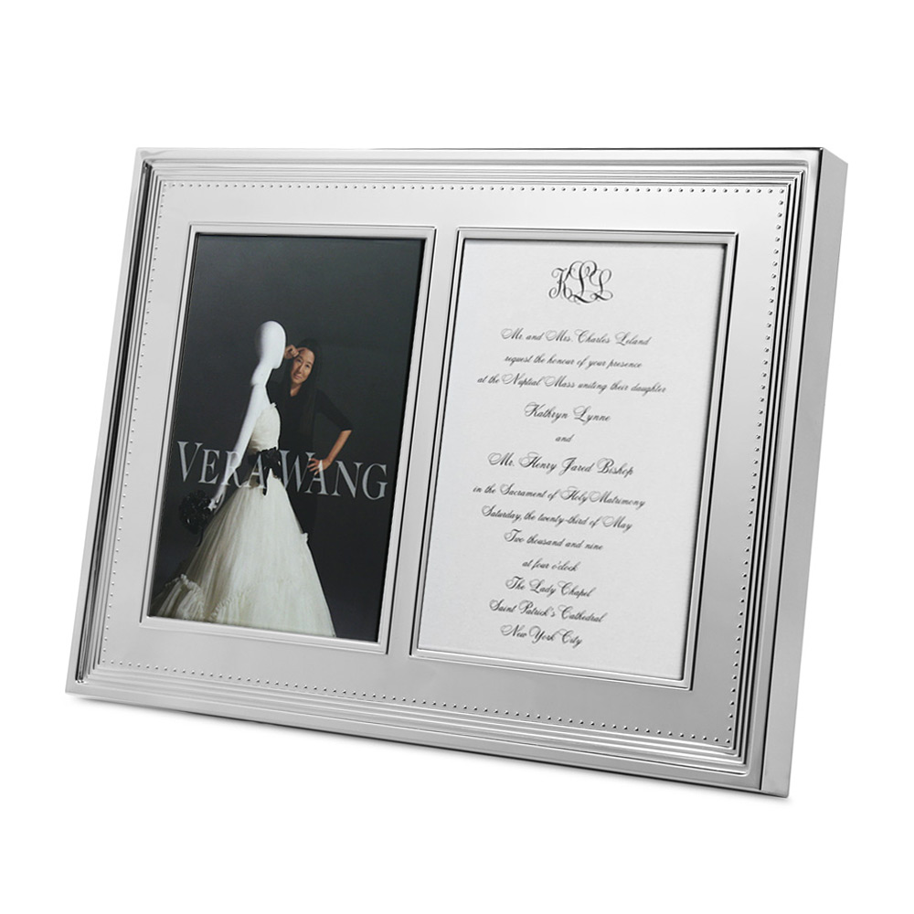 Wedgwood Vera Wang Grosgrain Silver Plated Double Frame Peter's of Kensington