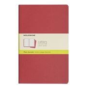 Moleskine - Cahier Plain Notebook Large Red Set 3pce