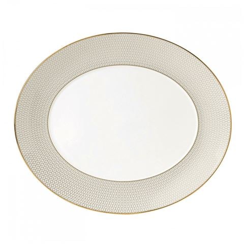 Wedgwood Gio Gold Oval Plate Gold 33cm - Peter's of Kensington